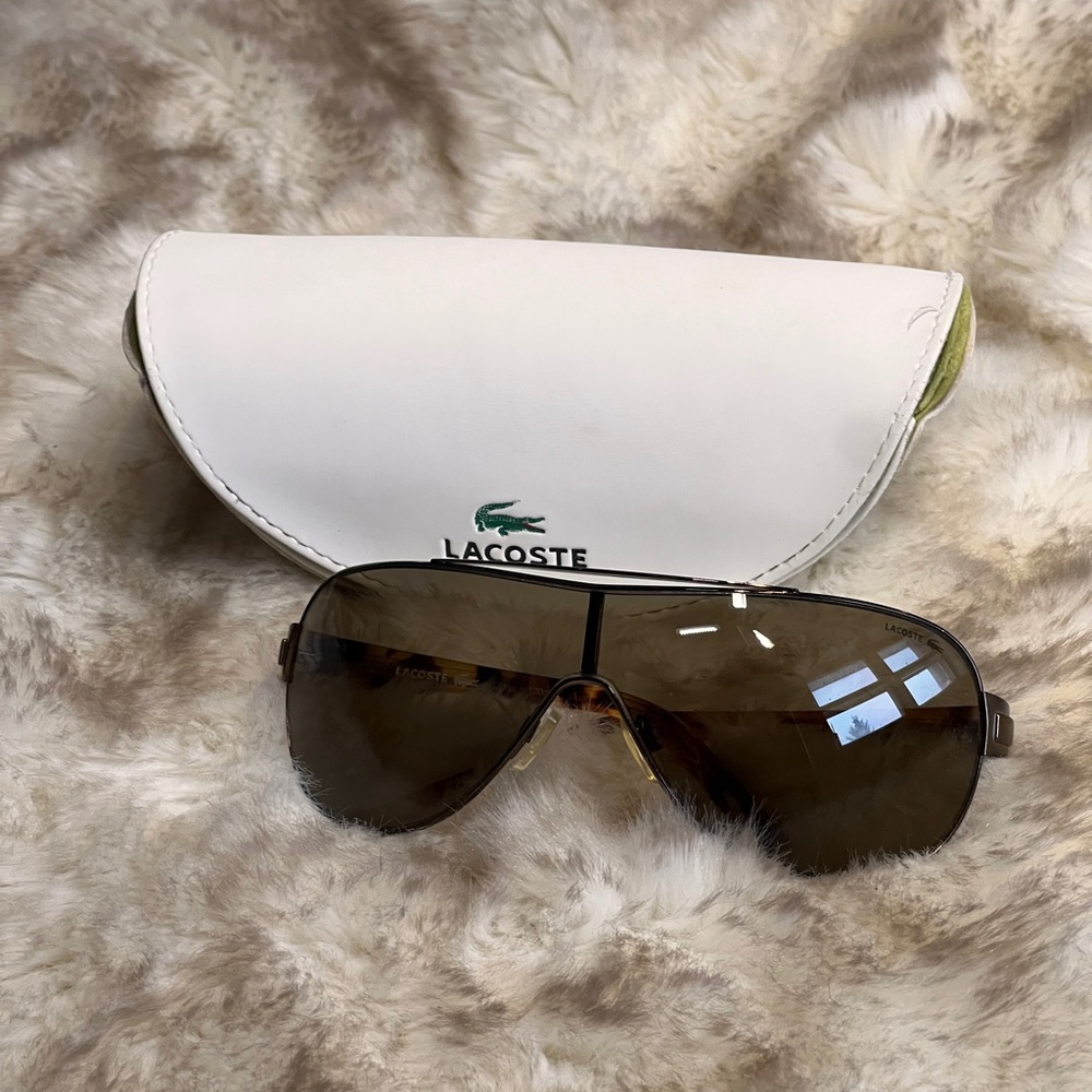 Lacoste Brown Aviator Vintage Sunglasses LA12600, One Size